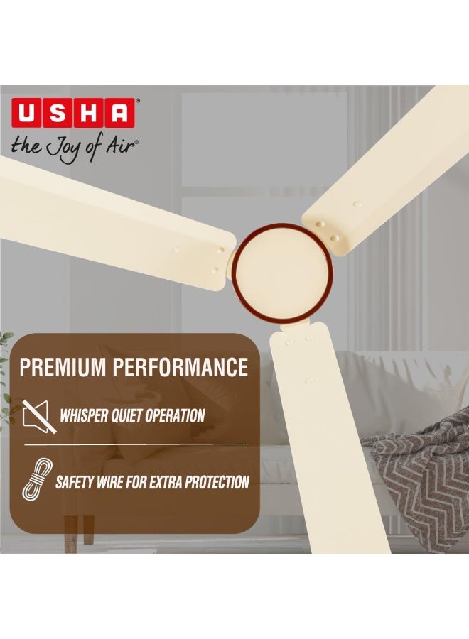 USHA AeroEdge 1200mm BLDC Ceiling Fan with RF Remote | BEE 5 Star Rated Energy Efficient | 100% Copper Motor | High Air Delivery 220CMM | 2 Year Warranty | (Ivory) - Image 3